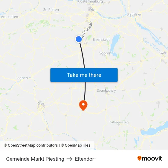 Gemeinde Markt Piesting to Eltendorf map