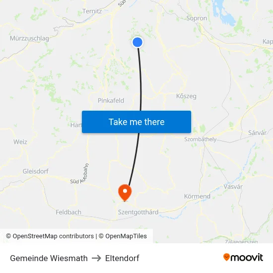 Gemeinde Wiesmath to Eltendorf map
