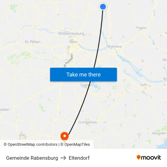Gemeinde Rabensburg to Eltendorf map