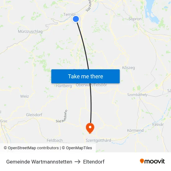 Gemeinde Wartmannstetten to Eltendorf map