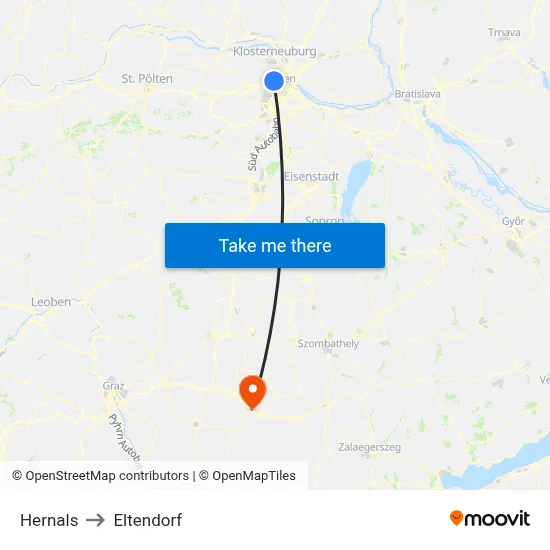 Hernals to Eltendorf map