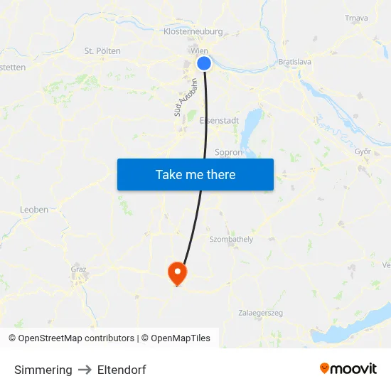 Simmering to Eltendorf map
