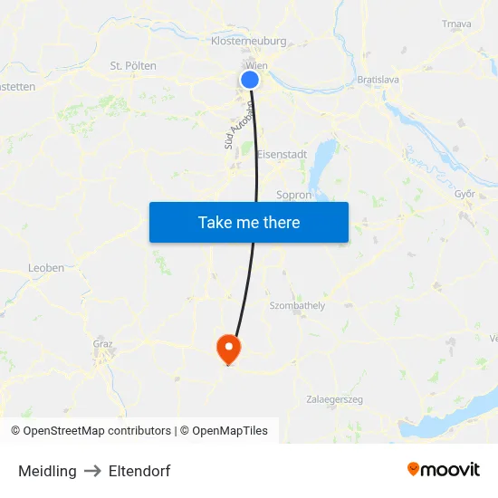 Meidling to Eltendorf map