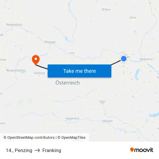 14., Penzing to Franking map