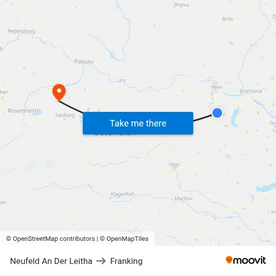 Neufeld An Der Leitha to Franking map