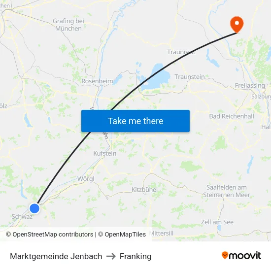 Marktgemeinde Jenbach to Franking map