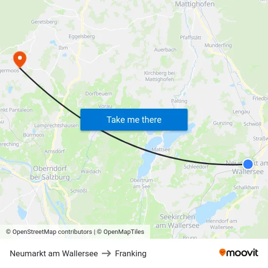 Neumarkt am Wallersee to Franking map
