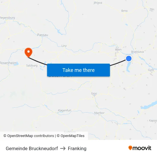 Gemeinde Bruckneudorf to Franking map