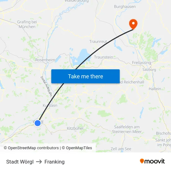 Stadt Wörgl to Franking map