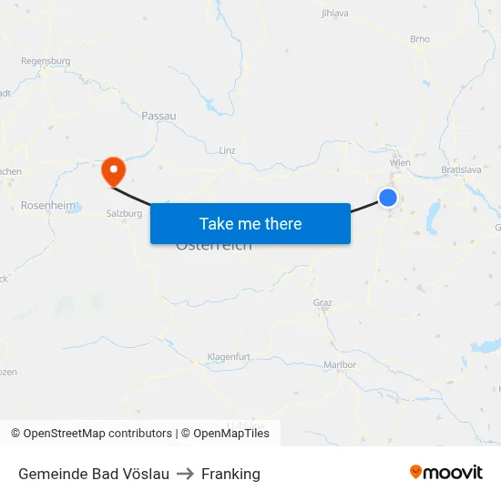 Gemeinde Bad Vöslau to Franking map