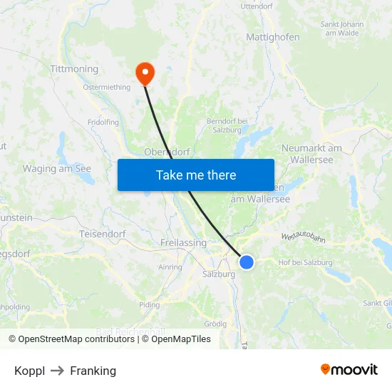 Koppl to Franking map