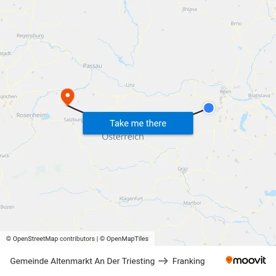 Gemeinde Altenmarkt An Der Triesting to Franking map