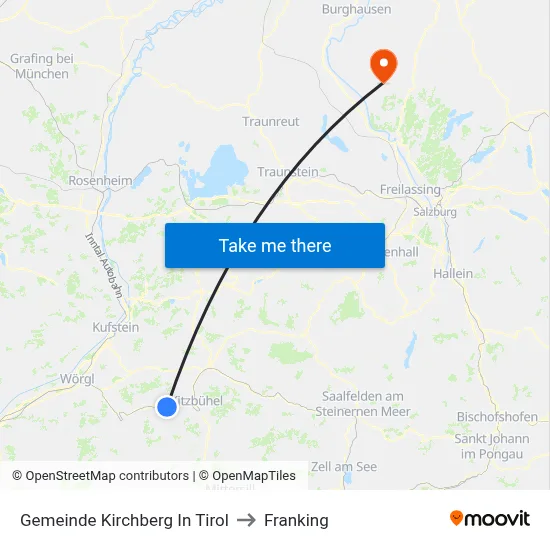 Gemeinde Kirchberg In Tirol to Franking map