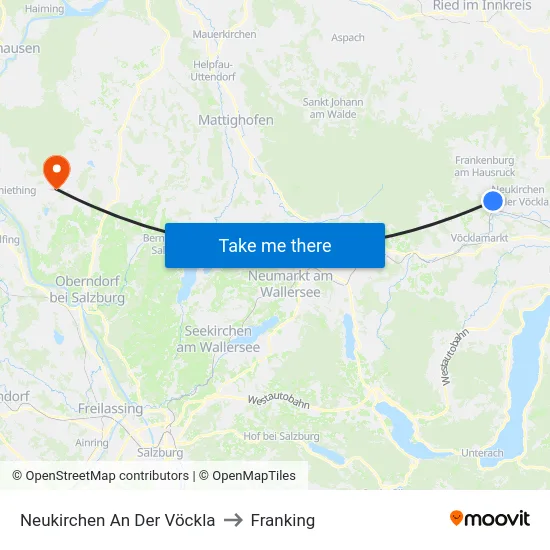 Neukirchen An Der Vöckla to Franking map