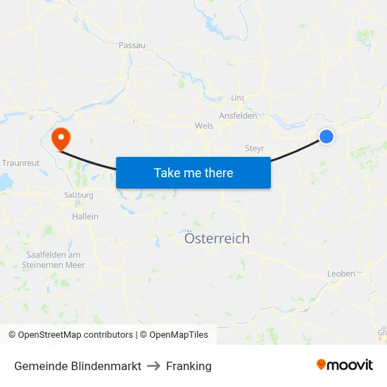 Gemeinde Blindenmarkt to Franking map