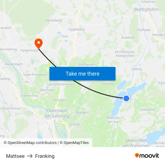 Mattsee to Franking map