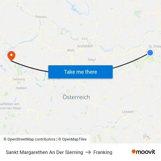 Sankt Margarethen An Der Sierning to Franking map