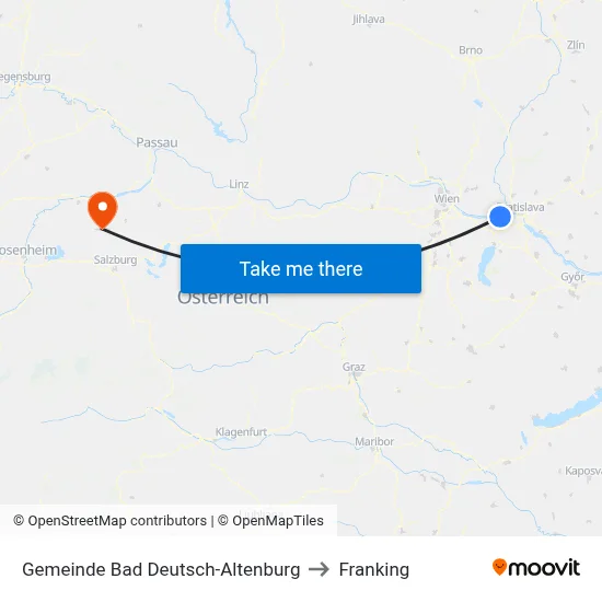 Gemeinde Bad Deutsch-Altenburg to Franking map