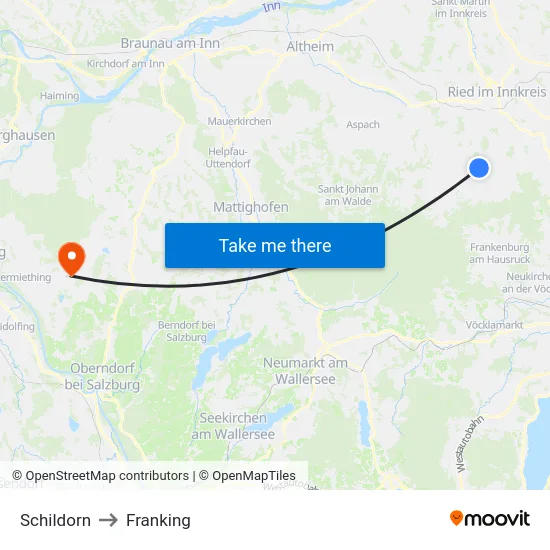 Schildorn to Franking map