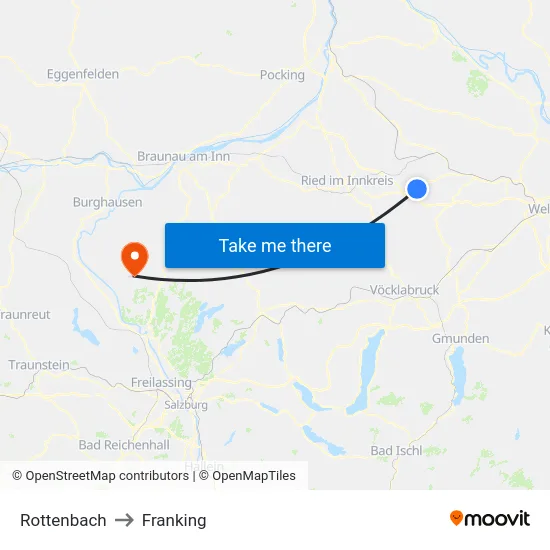 Rottenbach to Franking map