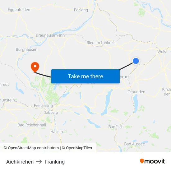 Aichkirchen to Franking map