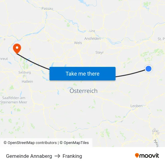 Gemeinde Annaberg to Franking map