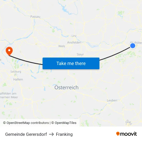 Gemeinde Gerersdorf to Franking map