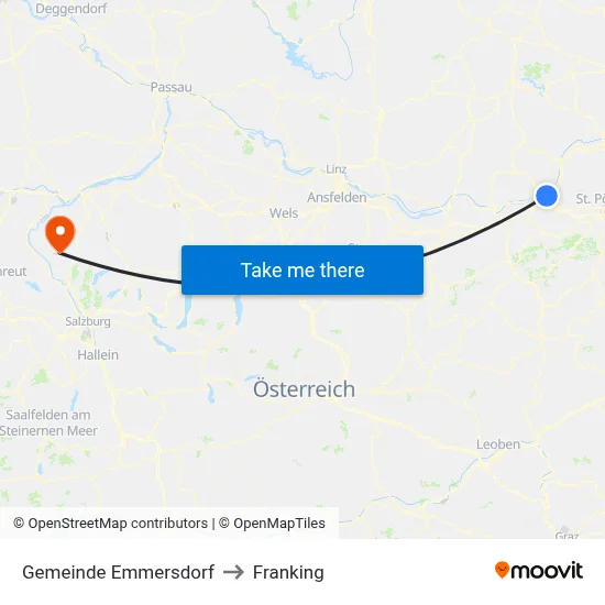 Gemeinde Emmersdorf to Franking map