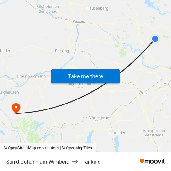 Sankt Johann am Wimberg to Franking map