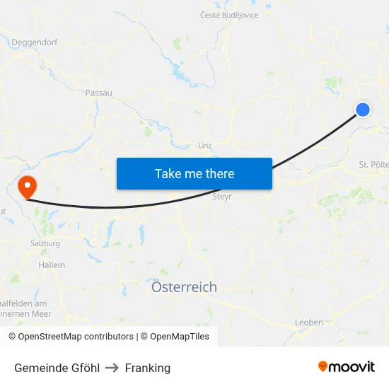 Gemeinde Gföhl to Franking map