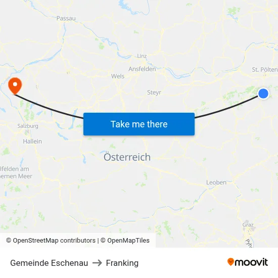 Gemeinde Eschenau to Franking map