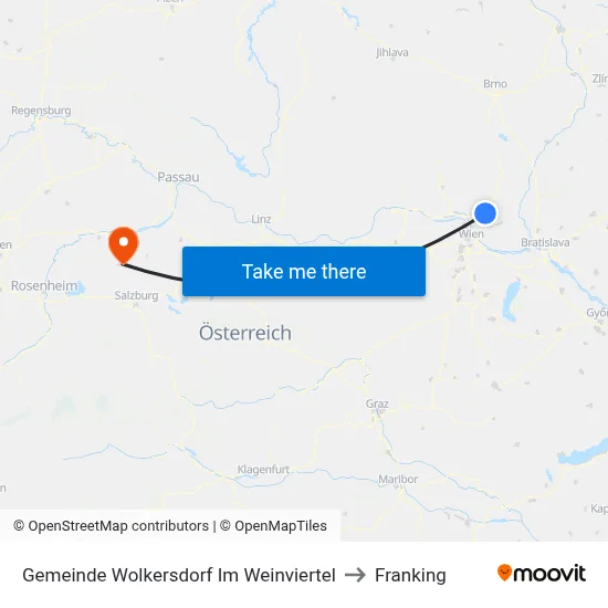 Gemeinde Wolkersdorf Im Weinviertel to Franking map