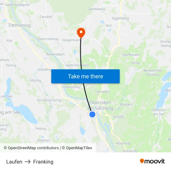 Laufen to Franking map