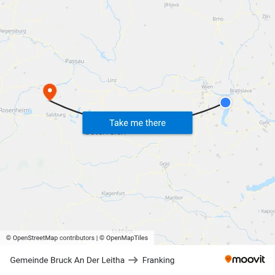 Gemeinde Bruck An Der Leitha to Franking map