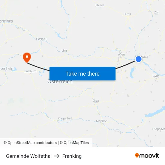 Gemeinde Wolfsthal to Franking map