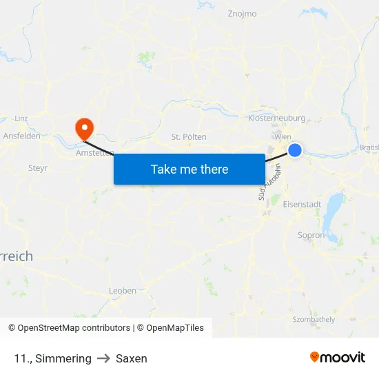 11., Simmering to Saxen map