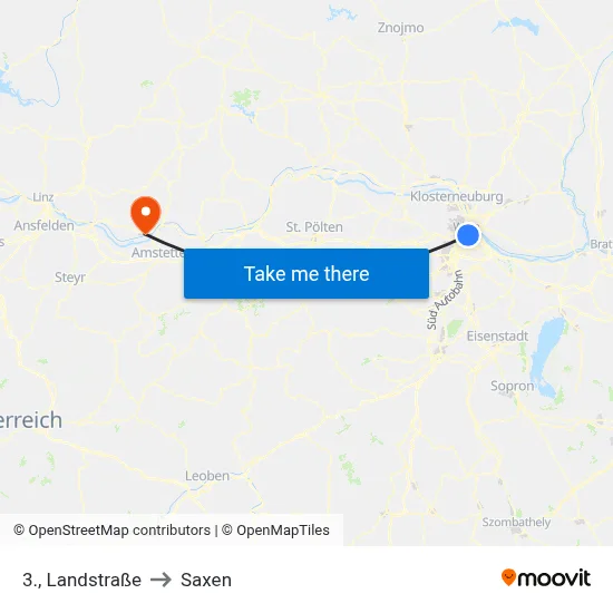 3., Landstraße to Saxen map