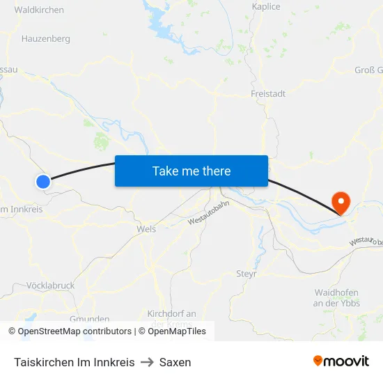 Taiskirchen Im Innkreis to Saxen map