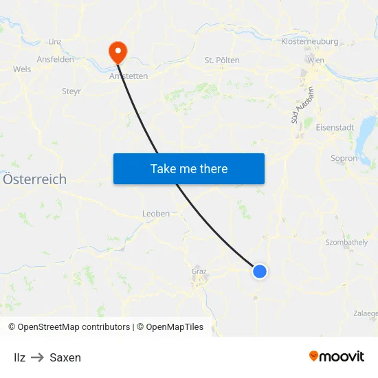 Ilz to Saxen map