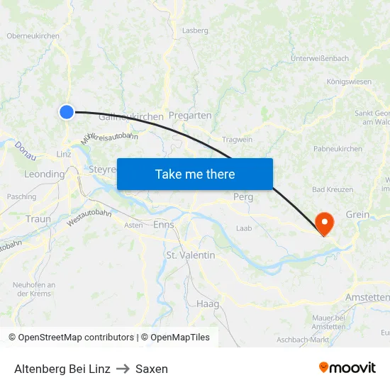 Altenberg Bei Linz to Saxen map