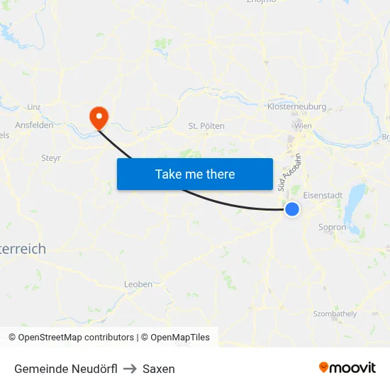 Gemeinde Neudörfl to Saxen map