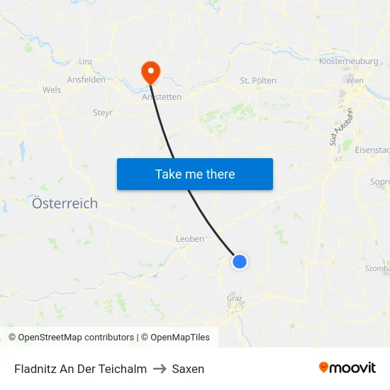 Fladnitz An Der Teichalm to Saxen map