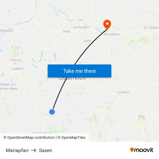 Mariapfarr to Saxen map