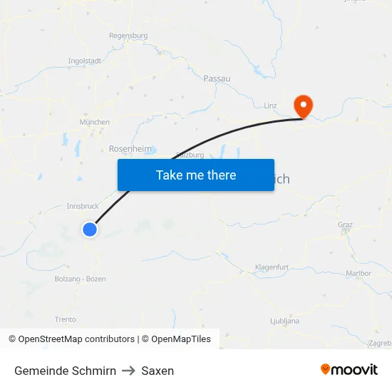 Gemeinde Schmirn to Saxen map