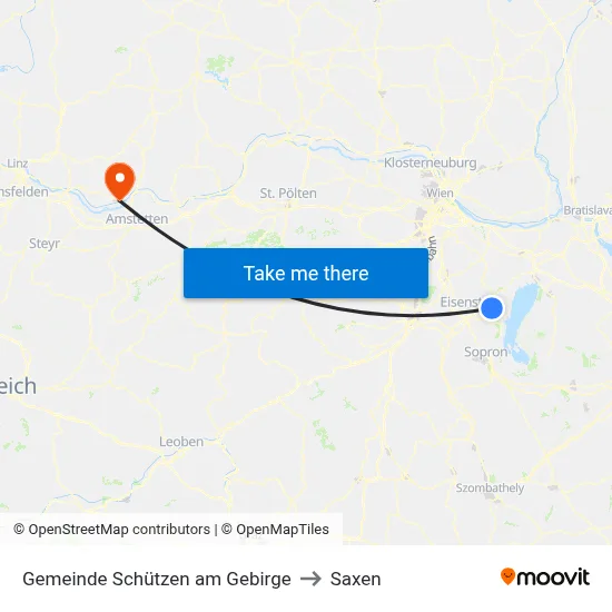 Gemeinde Schützen am Gebirge to Saxen map