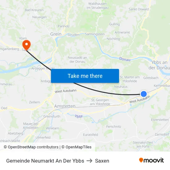 Gemeinde Neumarkt An Der Ybbs to Saxen map