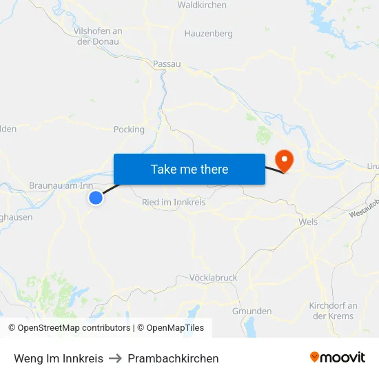 Weng Im Innkreis to Prambachkirchen map