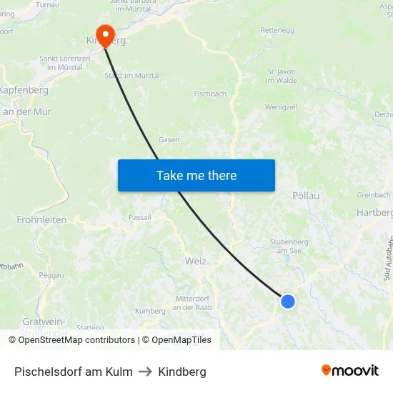 Pischelsdorf am Kulm to Kindberg map