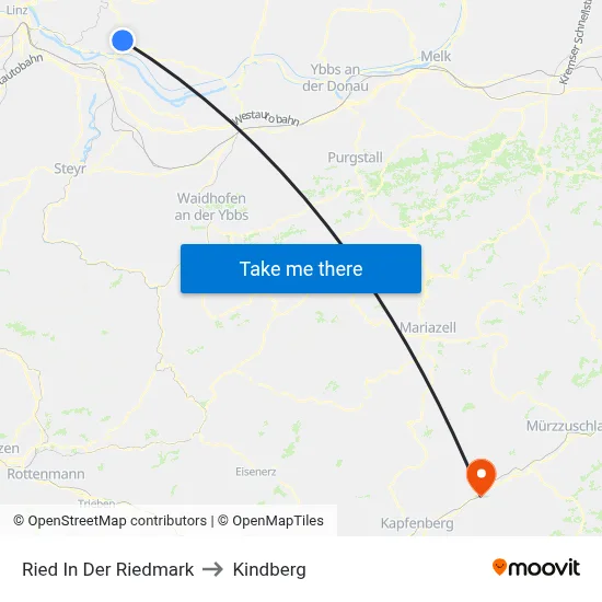 Ried In Der Riedmark to Kindberg map
