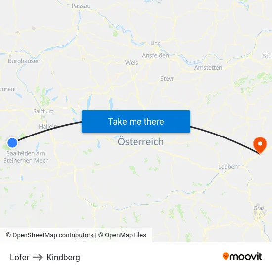 Lofer to Kindberg map
